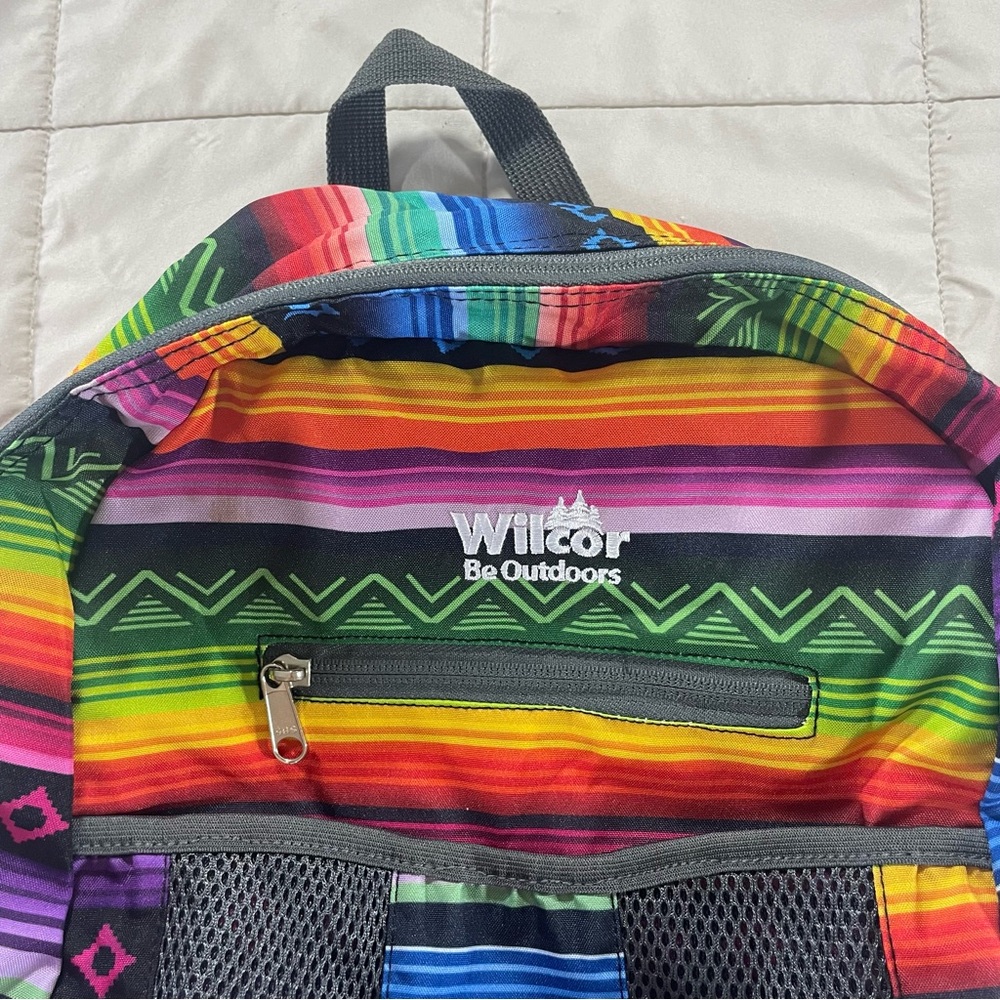 Wilcor Be Outdoors Baja Pocket Fold Pack Rainbow Backpack Mesh Detail - Picture 2 of 9